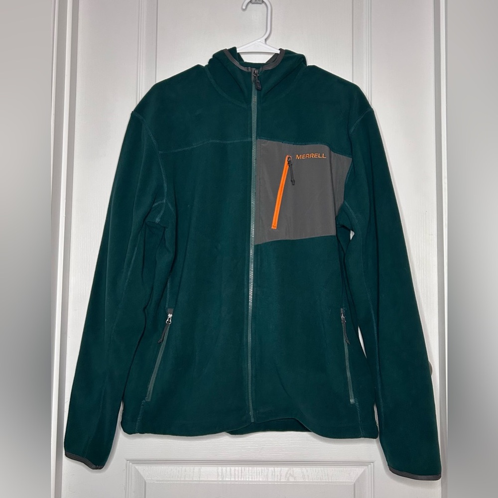 Merrell Green Regulate Fleece Zip Up Hoodie Hiking Jacket Men’s Large Gorpcore